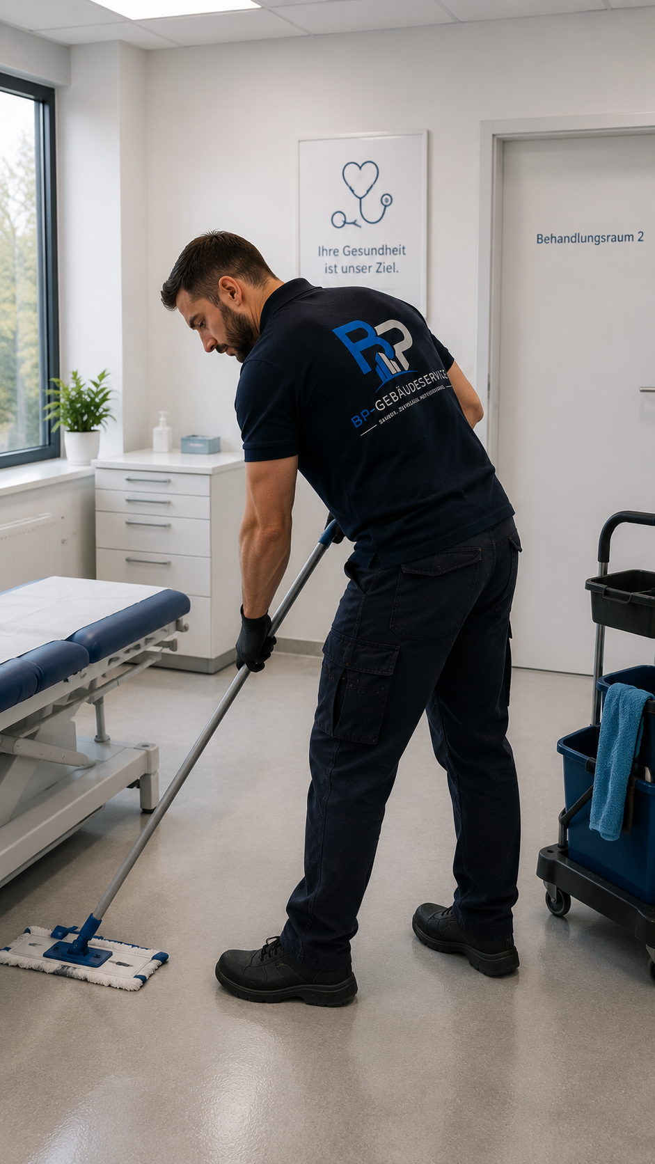 Bodenreinigung in einer Arztpraxis, Praxisreinigung durch BP Gebäudeservice in Diepholz